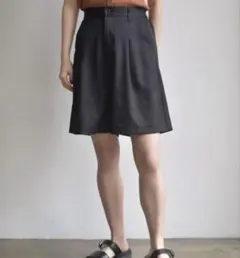 【早い者勝ち！】レトロガール　タック　ショート　ハーフ　パンツ　ブラック　ワイド