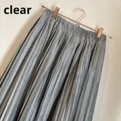 clear ベロアプリーツスカート　グレー　ｍサイズ
