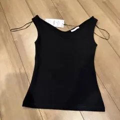ZARA Vネック タンクトップ ブラックのサムネイル