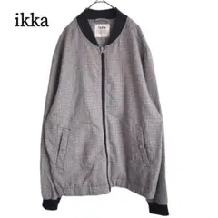 2737 ikka イッカ 美品チェックノーカラージャケット XL