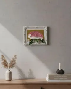 赤い魚の和風インテリアアート