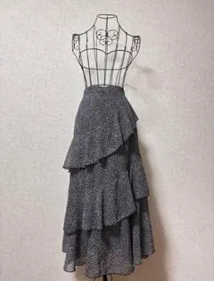 fifth 花柄　ティアードスカート　フリル　フレアロングスカート