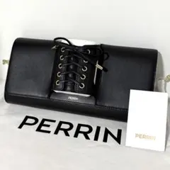 【希少】定価18万PERRINペランパリ クラッチバッグ レザーリボン グローブ