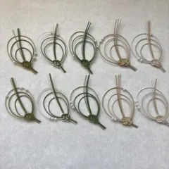 和モダン　水引 パーツ パール付 あわじ結び 10個セット ハンドメイド