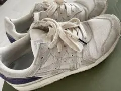 オニツカタイガー　アイボリー メッシュ スエード スニーカー　25cm