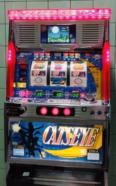 送料無料！自宅配達！キャッツアイ初代4号機！コイン不要機！スロット！パチスロ実機 サミー キャッツアイ 中古パチスロ実機 [4ch対応] A-SLOT
