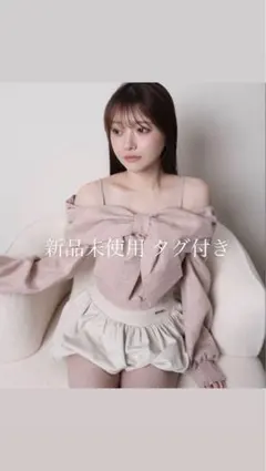 LIP SERVICE リボンオフショルロングスリーブトップスのサムネイル