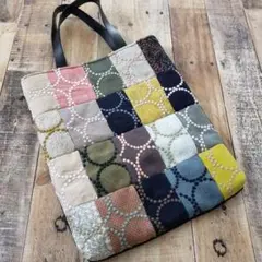 ミナペルホネン　パッチワーク　トートバッグ　⑦サブバック　帆布　ハンドメイド