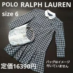 ラルフローレン♡白い丸襟、チェック柄♡シャツワンピース♡size6