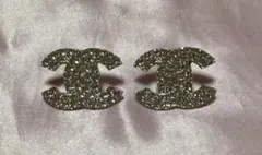 大きめCCロゴ クリスタルピアス