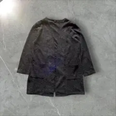 ロングカーディガン　フェアリーグランジ　モード系　グレー　ヘリンボーン