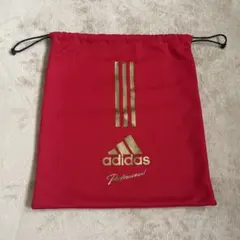 adidas Professional 巾着袋 レッド ゴールド マルチ袋