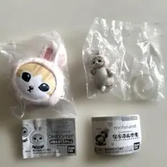 モフサンド　ぬいぐるみクリップ・ならぶんです。 うさぎ　２点セット　ガチャ