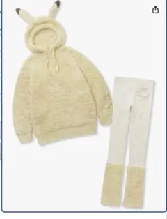 【未使用品】ジェラートピケ ピカチュウ フーディ&レッグウォーマーレギンスセット