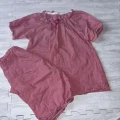 赤と白のチェック柄パジャマセット 100cm~