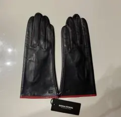 新品タグ付き　ソニアリキエル　黒レザー赤パイピング仕様　婦人手袋