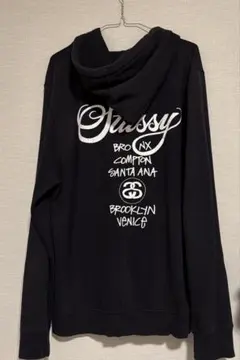 T*i様 STUSSY ワールドツアー ジップアップパーカー ブラック | Mercari