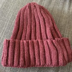 ニット帽 えんじ ワインレッド