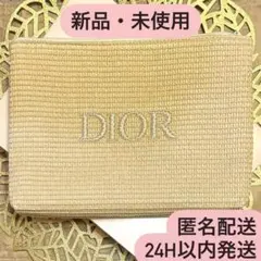 DIOR ディオール ノベルティ フラット サマー ポーチ ラフィア 麦わら風