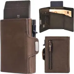 未使用✨️スマートウォレット ミニ財布 三つ折り財布 本革 カードケース