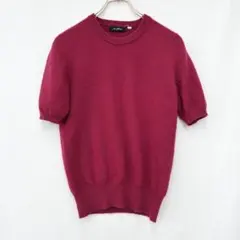 美品✨ アンドエム 半袖 ニット ピンク アンゴラ クルーネック モンゴル製
