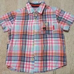 DOUBLE.B チェック柄シャツ 100