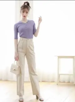 GRL グレイル ハイウエストストレートパンツ