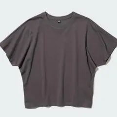 ユニクロUNIQLOドルマンTシャツ（M）グレー系　ヨガ　身幅ゆったり　シンプル