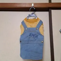 犬 服 EDWIN オーバーオールデニムワンピ