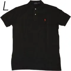 POLO Ralph Laurenポロシャツ半袖 L 黒×赤　カスタムフィット
