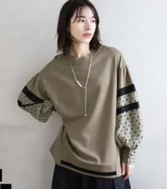 美品　GALENA ドットバルーン袖トップス