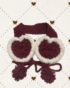 赤 ハート イヤーマフ ハンドメイド プリンセスモール