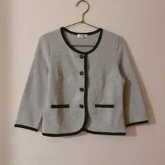 NATURAL BEAUTY BASIC ノーカラーパイピングジャケット