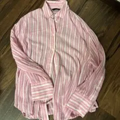 ZARA ピンクストライプシャツ