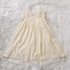 新品　マカフィー　チュールキャミソールワンピース　ベージュ
