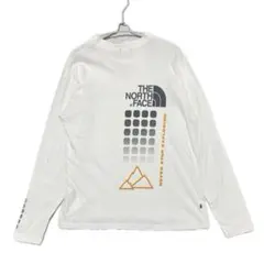 ノースフェイスロンt ロゴtシャツ メンズ長袖tシャツ 白 L