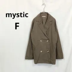 ミスティック▶ダブルジャケット ライトアウター 茶色 リネン混 Fのサムネイル
