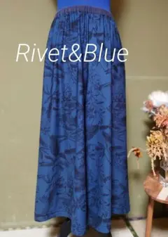 Rivet&Blue リベット&ブルー 花柄 ワイドパンツ ネイビー