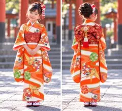 レトロ】七五三 7歳 昭和 着物 長襦袢 アンティーク 女の子 紫