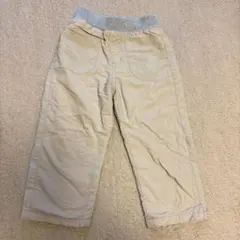 ベージュ パンツ　ウエストゴム 長ズボン 90 裏起毛