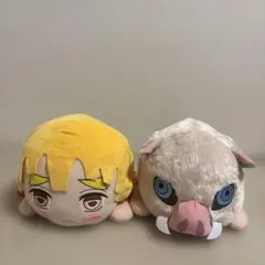 鬼滅の刃　我妻善逸　嘴平伊之助　メガジャンボ寝そべりぬいぐるみ