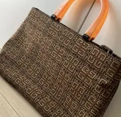 美品 ジバンシー ミニボストン ナイロン ブラウン 大容量 肩掛け 