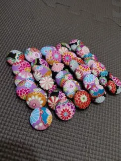 Ｓ✨ハンドメイド　くるみボタン　２２mm　３０個　和風日本　サムライ　江戸