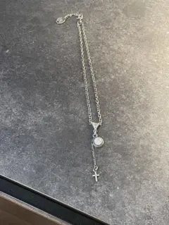 あるじゃんシルバーネックレス ストーン 全長44cm