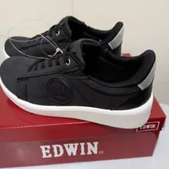 【値下げ】EDWIN エドウィン超撥水軽量スニーカー ブラック 黒 24のサムネイル