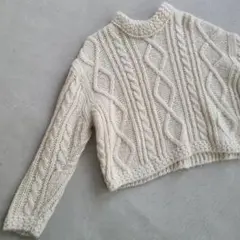 ケーブル編みニットセーター フィッシャーマン アランニット