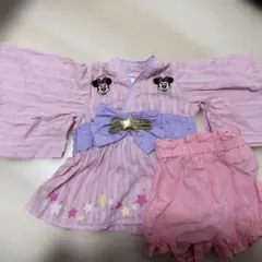 ミニーマウス　甚平　女の子　デイズニー　浴衣　90