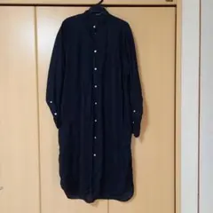 ロングシャツ 長袖 スタンドカラー