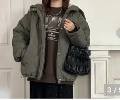 しまむら　omi フード付きボアブルゾン　カーキー　Mサイズ