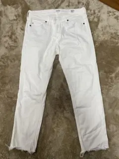 SOMETHING ホワイト スリムフィット デニム